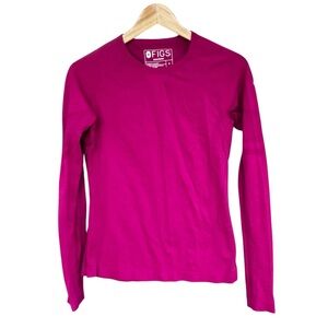 FIGS SALTA Underscrub Top Women’s Small Dark Magenta Long Sleeve Stretch